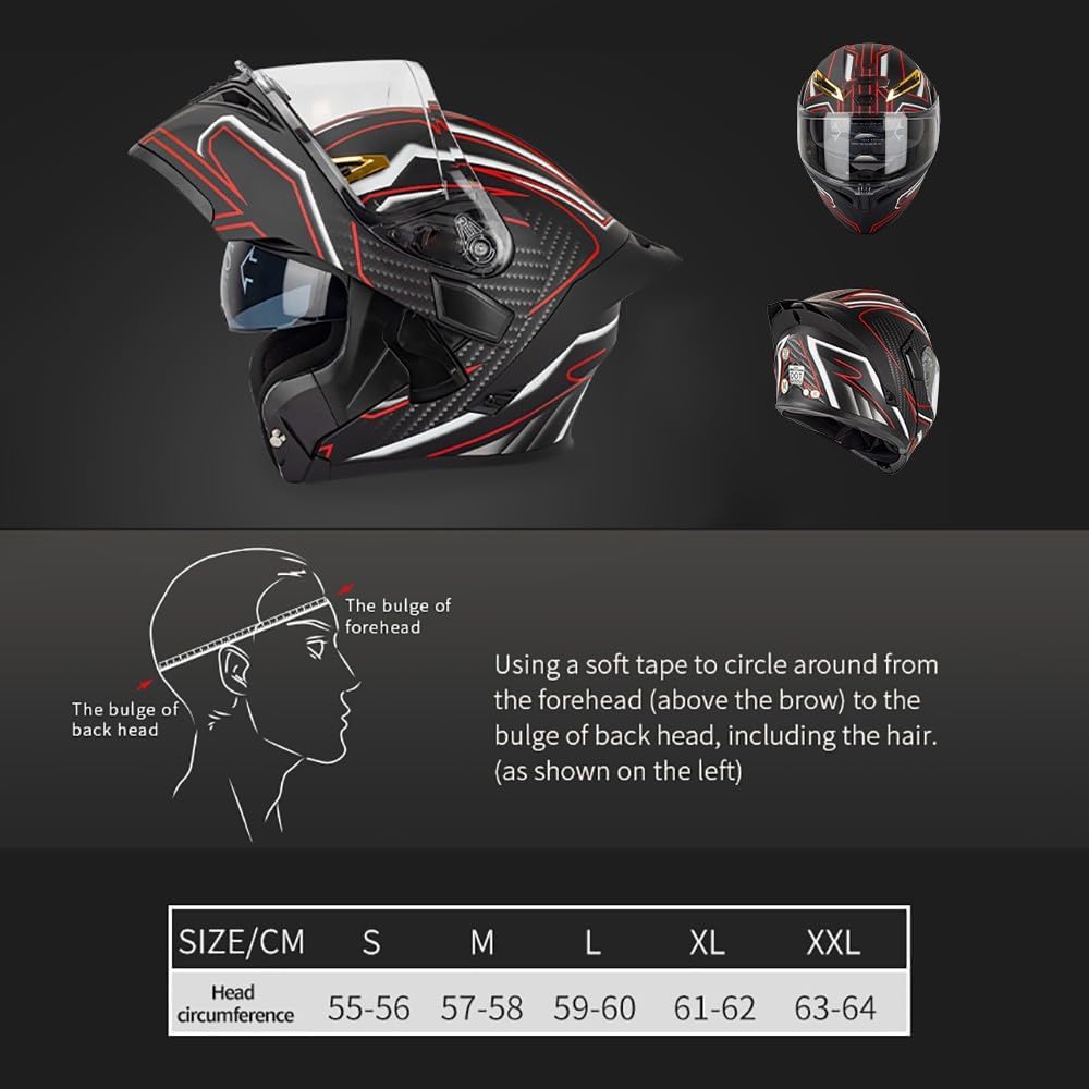 Casco de Moto Modular con Bluetooth Integrado ECE Homologado — Doble Visera Flip Up | Timer Off The Limit