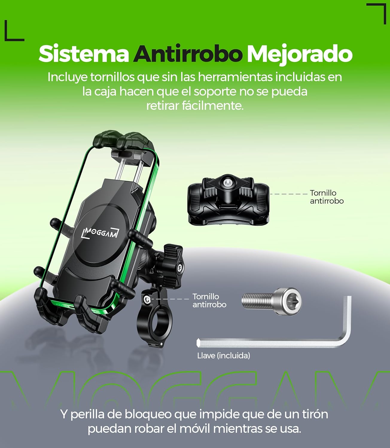 Soporte Móvil Motos especial para Trail y todo tipo de motos - Ultra Resistente Antivibracion Antirrobo 5.4"-7.2"