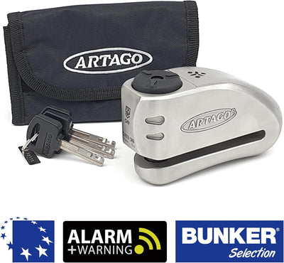 Artago 32 – Candado Disco Motos con Alarma 120dB | Homologado SRA y Sold Secure Gold