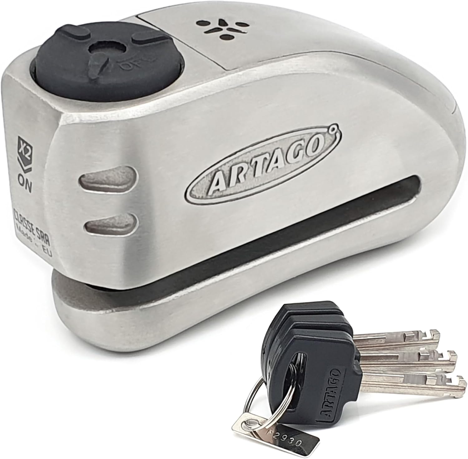 Artago 32 – Candado Disco Motos con Alarma 120dB | Homologado SRA y Sold Secure Gold