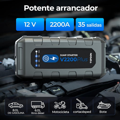 Arrancador de Emergencia para Motos, Coche y Barco | V2200 Plus