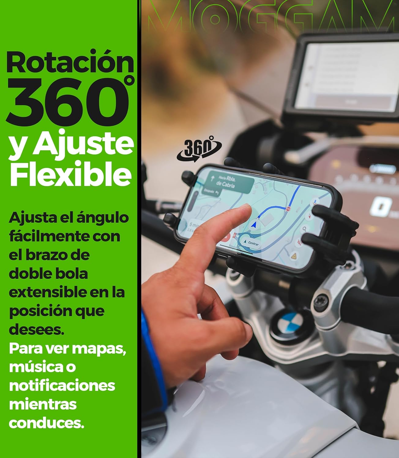 Soporte Móvil Motos especial para Trail y todo tipo de motos - Ultra Resistente Antivibracion Antirrobo 5.4"-7.2"