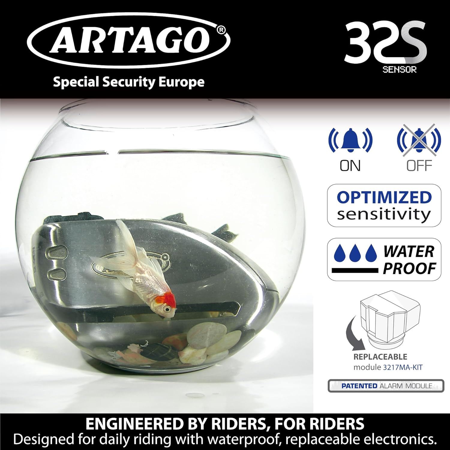 Artago 32 – Candado Disco Motos con Alarma 120dB | Homologado SRA y Sold Secure Gold