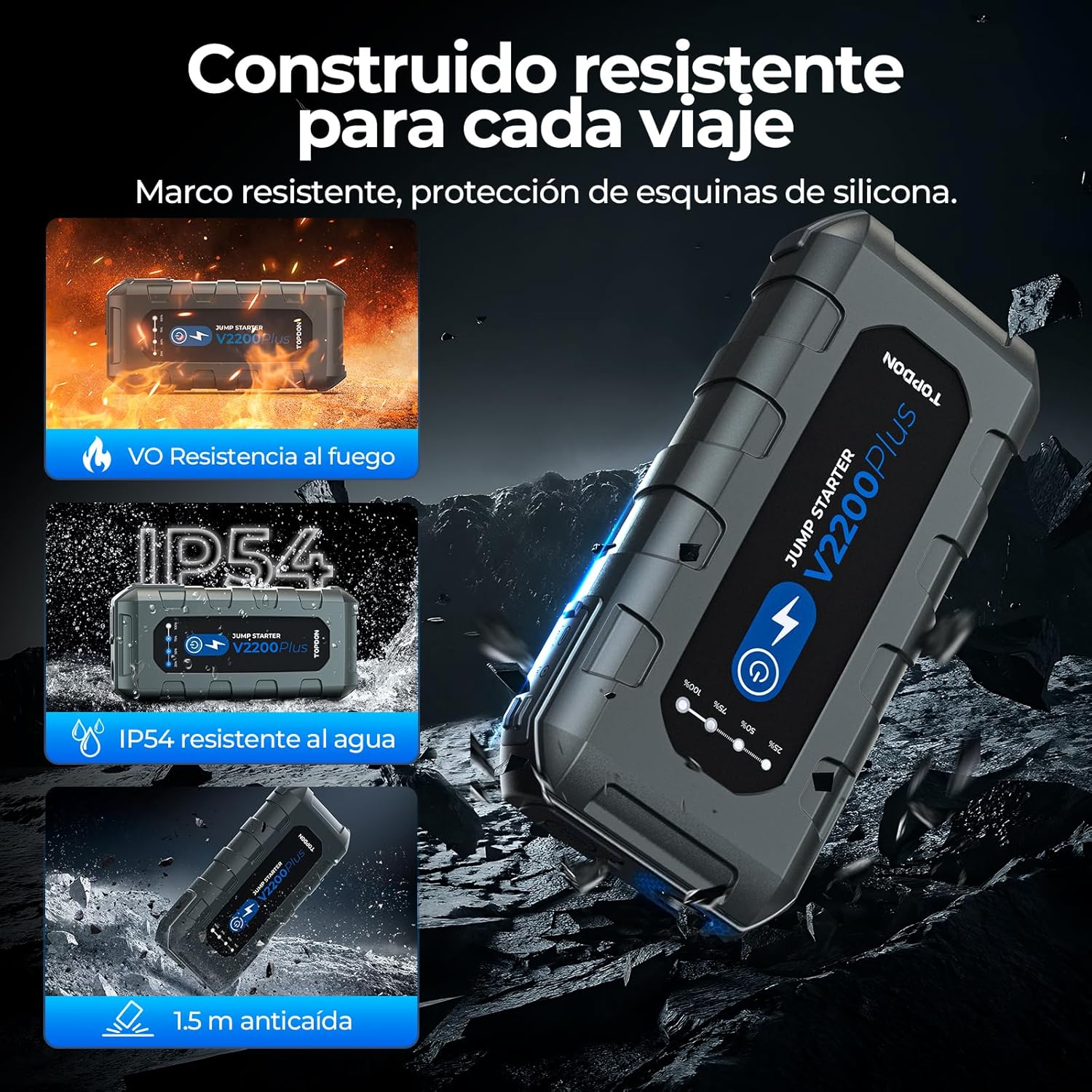 Arrancador de Emergencia para Motos, Coche y Barco | V2200 Plus