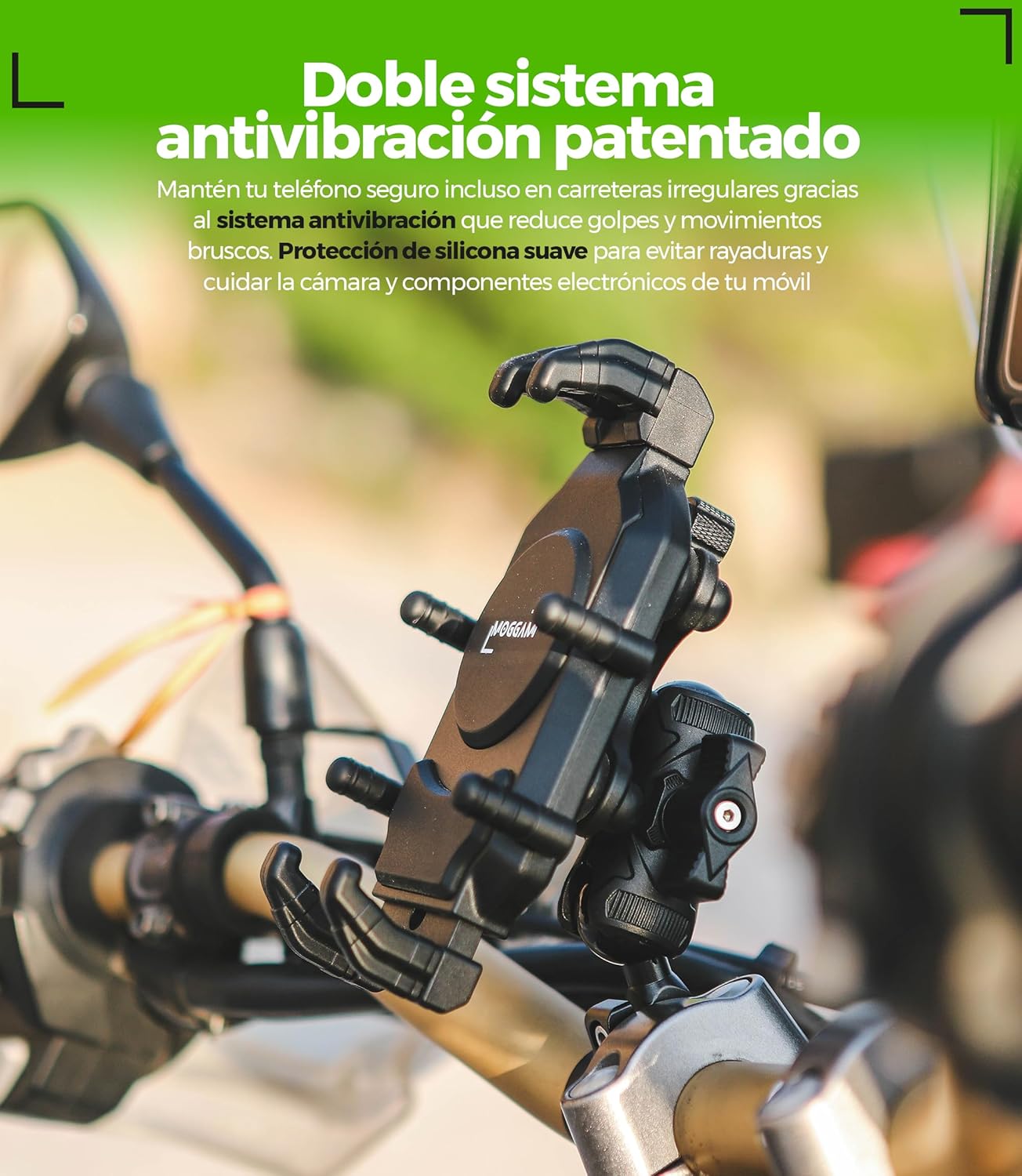 Soporte Móvil Motos especial para Trail y todo tipo de motos - Ultra Resistente Antivibracion Antirrobo 5.4"-7.2"