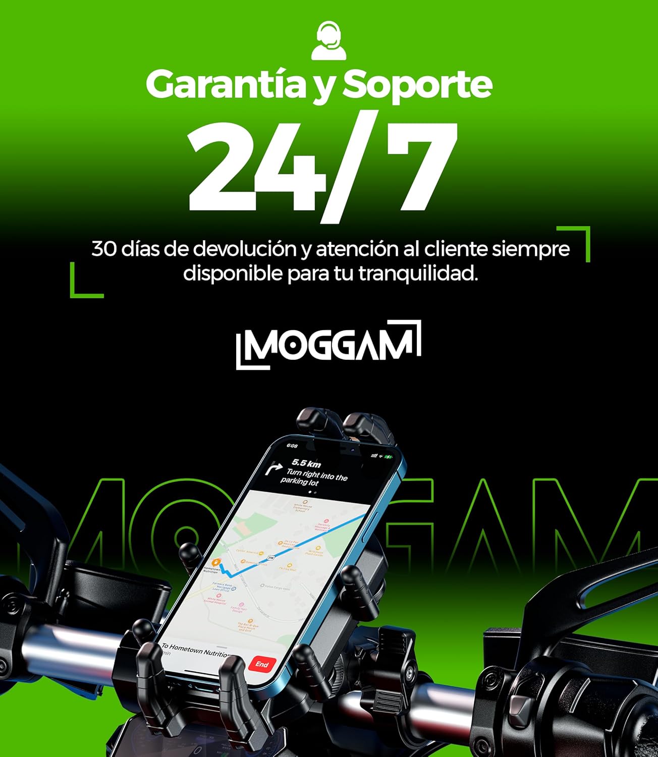 Soporte Móvil Motos especial para Trail y todo tipo de motos - Ultra Resistente Antivibracion Antirrobo 5.4"-7.2"