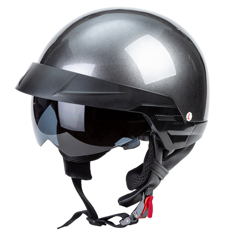 Casco de Motocicleta Harley Retro con Visor Incorporado